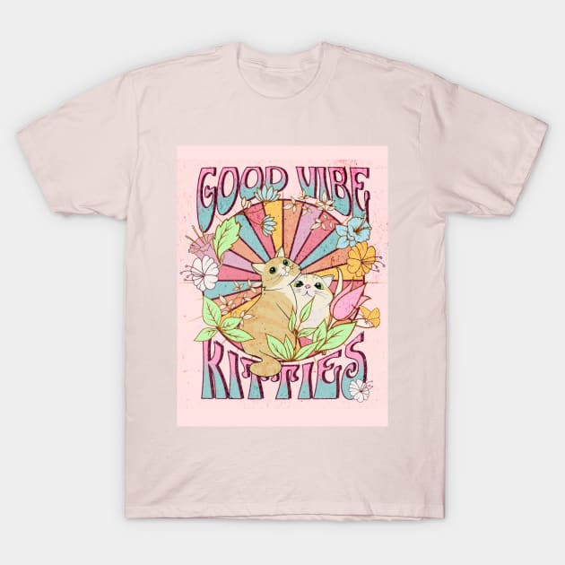 Good Vibe Kitties T-Shirt by Tina Donovan Artist